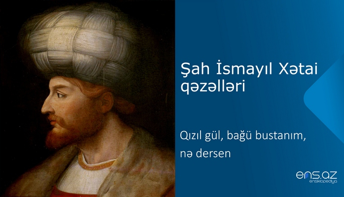 Şah İsmayıl Xətai - Qızıl gül, bağü bustanım, nə dersen