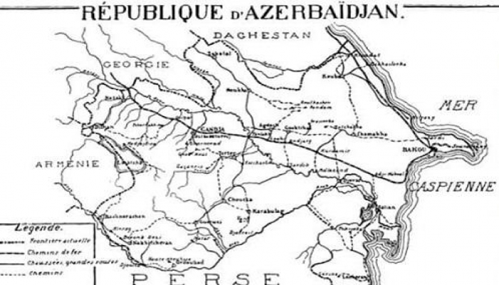 Paris Sülh Konfransında qəbul edilən Azərbaycan xəritəsi