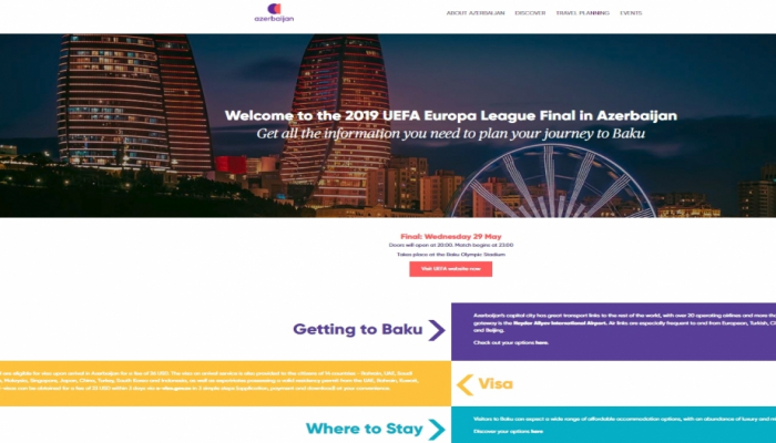 UEFA-nın Avropa Liqasının final oyununa gələcək turistlər üçün yeni sayt istifadəyə verilib