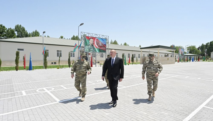 Президент Ильхам Алиев побывал в Н-ской воинской части на территории Агдамского района