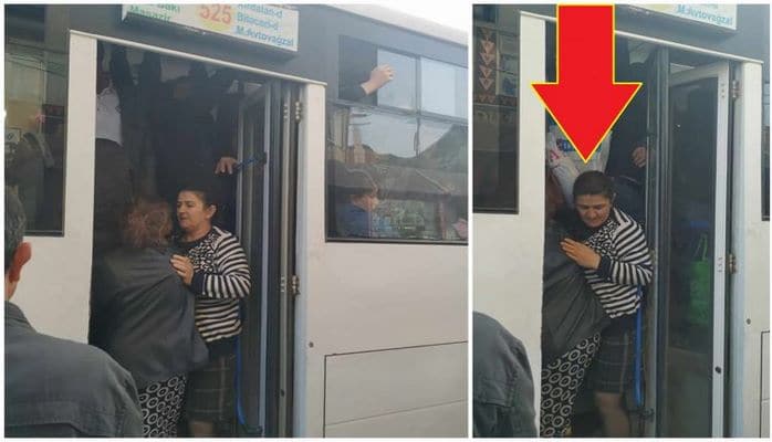 Bakıda avtobusda növbəti biabırçılıq - Qadınlar qapınının arasında qaldılar