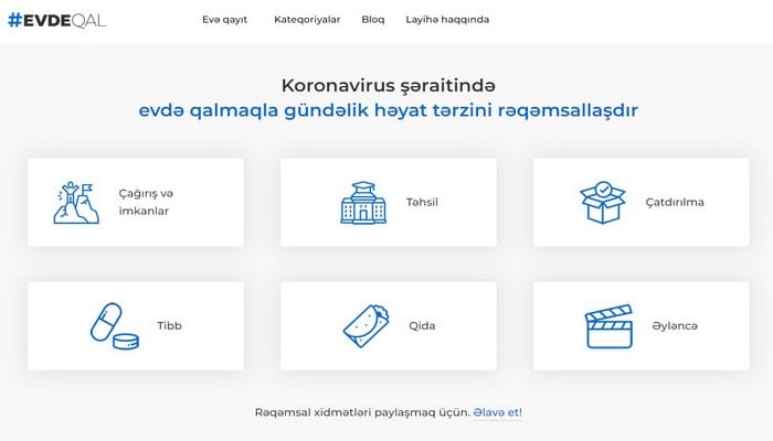 Начал функционировать сайт evdeqal.az