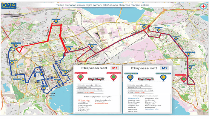 Karantin rejimi iləəlaqədar xüsusi ekspress avtobus xətləri təşkil edilir