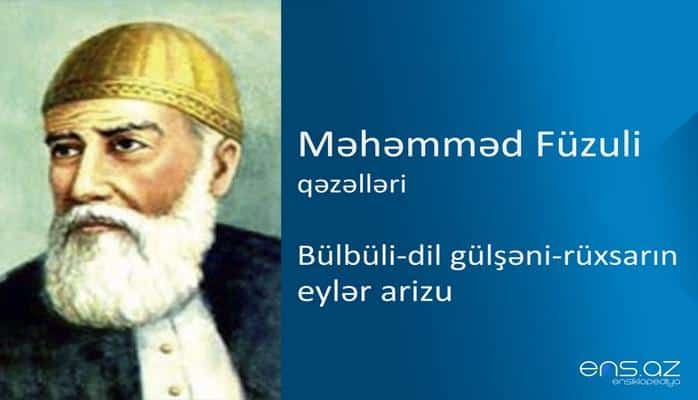 Məhəmməd Füzuli - Bülbüli-dil gülşəni-rüxsarın eylər arizu