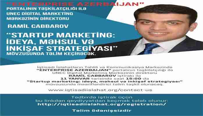 “Startup marketing: ideya, məhsul və inkişaf strategiyası” mövzusunda maarifləndirici təlim