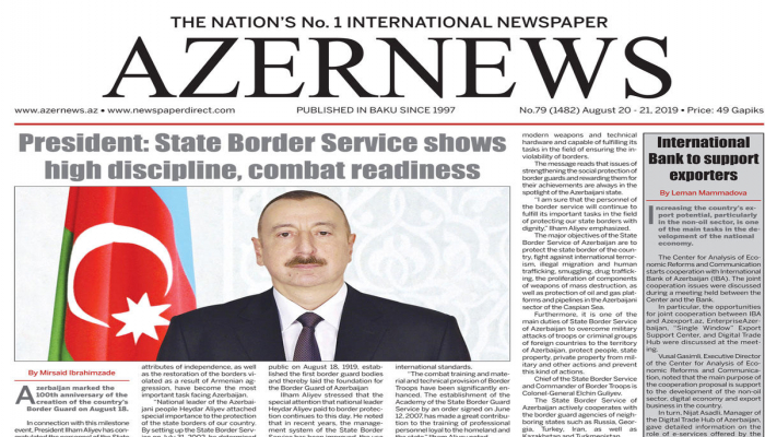 "AZERNEWS" qəzetinin növbəti nəşri çapdan çıxıb