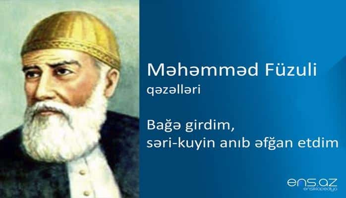 Məhəmməd Füzuli - Bağə girdim, səri-kuyin anıb əfğan etdim