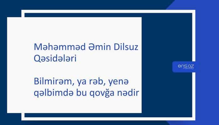 Məhəmməd Əmin Dilsuz -Bilmirəm, ya rəb, yenə qəlbimdə bu qovğa nədir