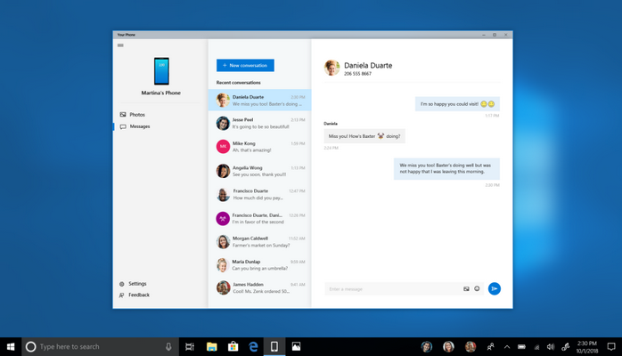Windows 10 will soon show you your phone's text messages