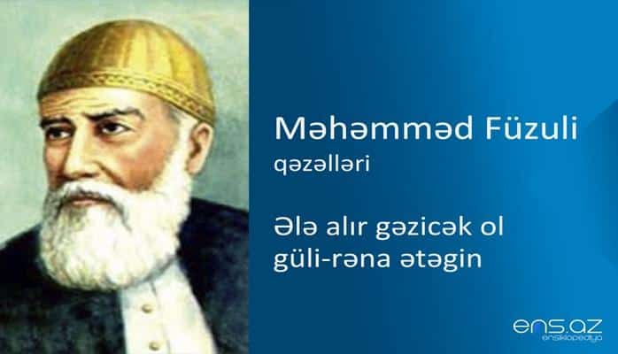 Məhəmməd Füzuli - Ələ alır gəzicək ol güli-rəna ətəgin