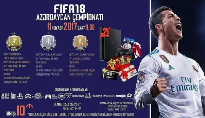 Azərbaycanda ilk dəfə FIFA18 konsol oyunu üzrə çempionat