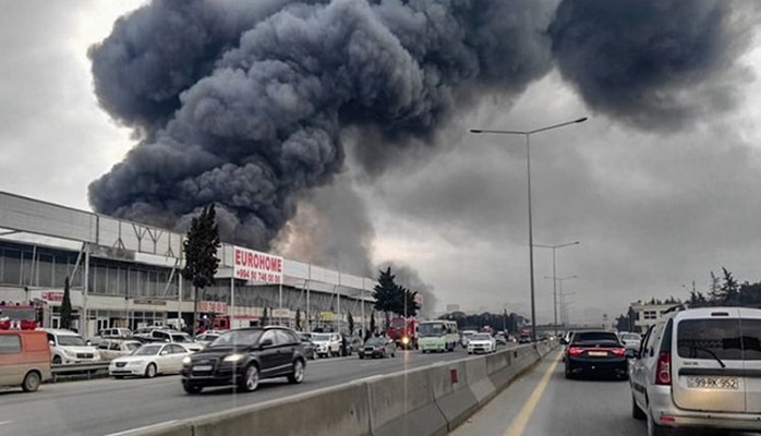 Bakıda böyük ticarət mərkəzinin qəsdən yandırılması barədə xəbərə rəsmi reaksiya