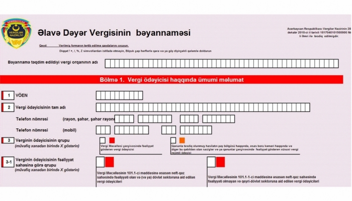 ƏDV bəyannamələrini vergi orqanları dolduracaq