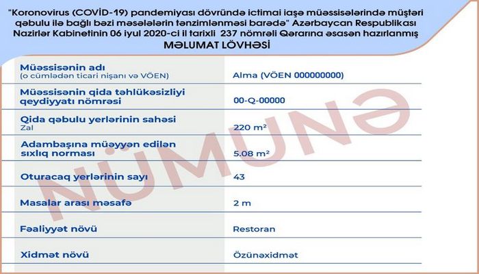 AQTA ictimai iaşə müəssisələrinə çağırış edib