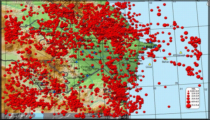 Часть территории Азербайджана расположена в зоне высокой сейсмической активности
