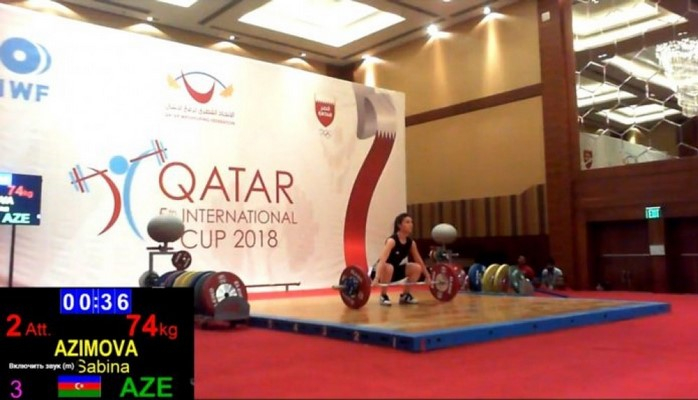 Qadın ağır atletimiz Qətər Kubokuda bürünc medal qazanıb