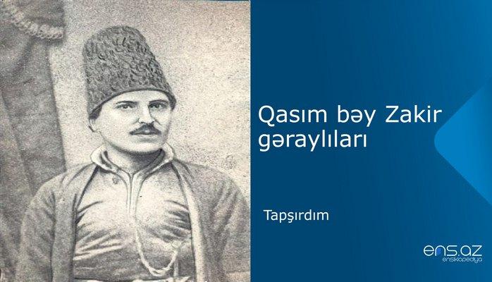 Qasım bəy Zakir - Tapşırdım