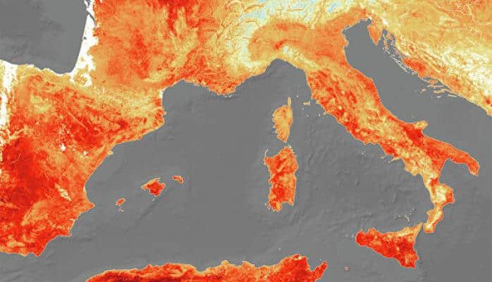 Avropada rekord istilər kosmosdan belə görünür