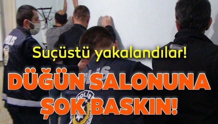 Düğün salonuna şok baskın! Kumar oynayan 14 kişi suçüstü yakalandı...