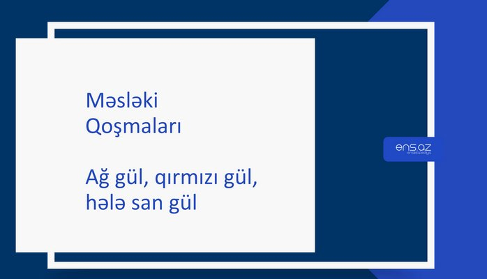 Məsləki - Ağ gül, qırmızı gül, hələ san gül