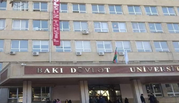 BDU universitetin binasından şüar asılmasına münasibət bildirib