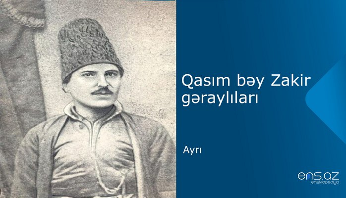 Qasım bəy Zakir - Ayrı