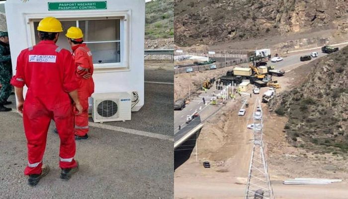 Laçında yeni quraşdırılan nəzarət-buraxılış məntəqəsində pasport yoxlanışı köşkü qoyulub