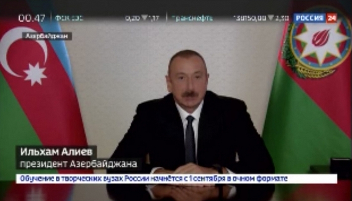 “Rossiya-24” və “Rossiya-1” telekanallarının reportajlarında İlham Əliyevin müsahibəsi təqdim edilib