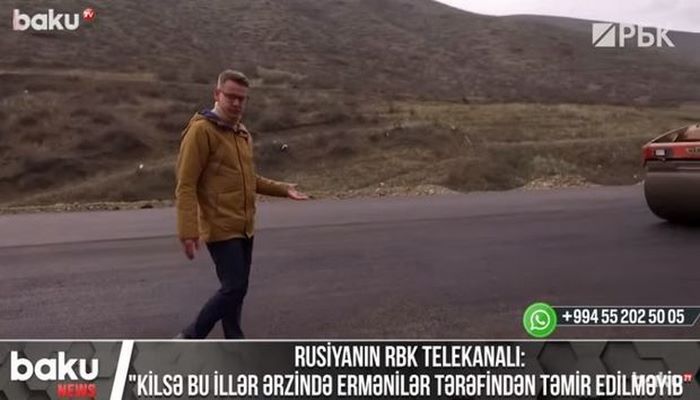 Rusiyanın RBK telekanalı: “Kilsə bu illər ərzində ermənilər tərəfindən təmir edilməyib”