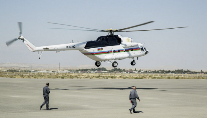 Şabranda mürəkkəb relyefli ərazidə yanğın başlayıb, 2 helikopter cəlb olunub