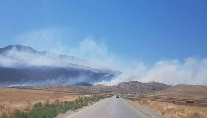 В Губе в горной местности произошел пожар